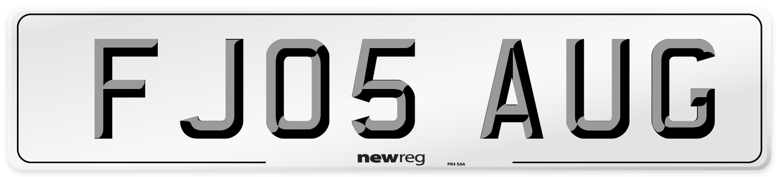 FJ05 AUG Number Plate from New Reg